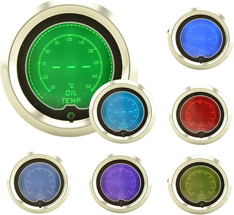 LEVANLIGHT Black 7 Color LED Display 100 PSI Oil Pressure Gauge Kit for Car Truck| Includes Pressure Sensor | 7 Adjustable Color LED | Dual Digital Analog Output |2-1/16" 52mm - Image 3
